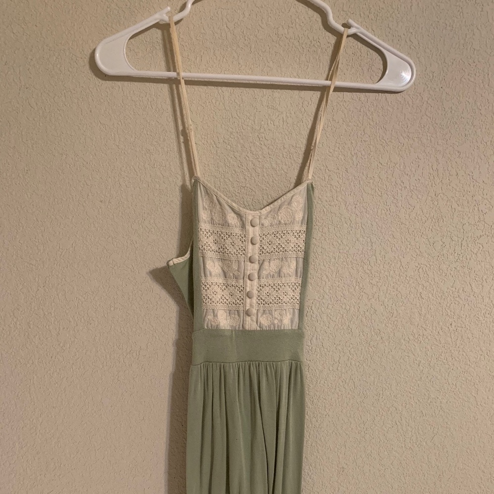 Green Spring cross back dress
